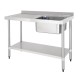 Vogue RVS spoeltafel met afdruiprek links 1200mm