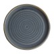 Olympia Canvas ronde borden met smalle rand blauw graniet 18cm