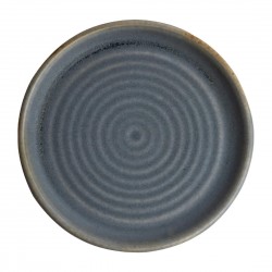 Olympia Canvas ronde borden met smalle rand blauw graniet 18cm