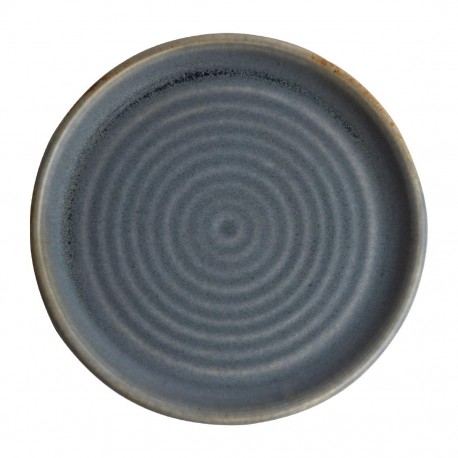 Olympia Canvas ronde borden met smalle rand blauw graniet 18cm