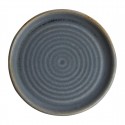 Olympia Canvas ronde borden met smalle rand blauw graniet 18cm