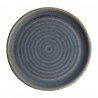 Olympia Canvas ronde borden met smalle rand blauw graniet 18cm