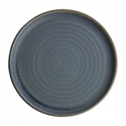 Olympia Canvas ronde borden met smalle rand blauw graniet 26,5cm