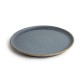 Olympia Canvas ronde borden met smalle rand blauw graniet 26,5cm
