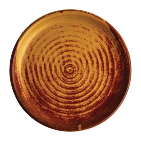 Olympia Canvas ronde borden met smalle rand roestoranje 18cm