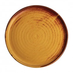 Olympia Canvas ronde borden met smalle rand roestoranje 26,5cm