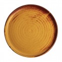Olympia Canvas ronde borden met smalle rand roestoranje 26,5cm
