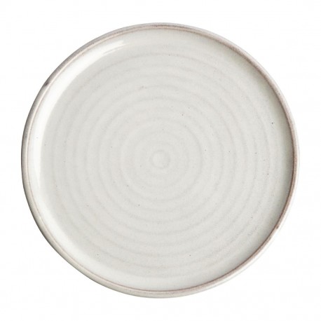 Olympia Canvas ronde borden met smalle rand wit 26,5cm