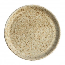 Olympia Canvas ronde borden met smalle rand crème 18cm