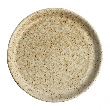 Olympia Canvas ronde borden met smalle rand crème 18cm