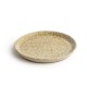 Olympia Canvas ronde borden met smalle rand crème 18cm