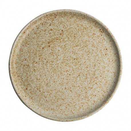 Olympia Canvas ronde borden met smalle rand crème 26,5cm