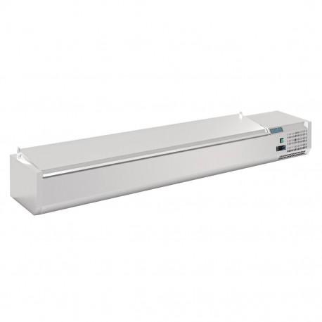 Polar G-serie opzetkoelvitrine met deksel 10x GN 1/4