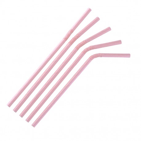 Fiesta Green composteerbare papieren buigrietjes roze (250 stuks)