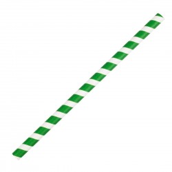 Fiesta Green groen/wit gestreepte papieren smoothierietjes 21cm