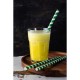 Fiesta Green groen/wit gestreepte papieren smoothierietjes 21cm