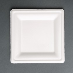 Fiesta Green composteerbare bagasse borden vierkant 261mm (50 stuks)