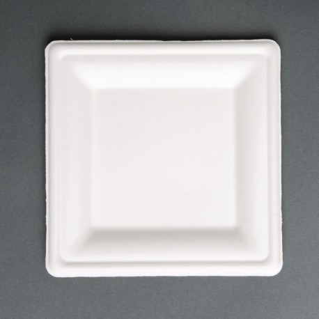 Fiesta Green composteerbare bagasse borden vierkant 261mm (50 stuks)