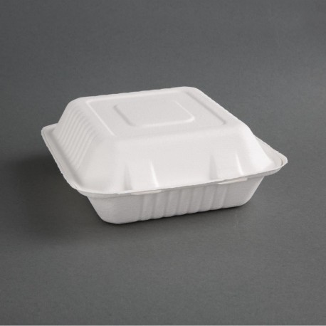 Fiesta Green composteerbare bagasse voedseldozen 3 compartimenten (200 stuks)
