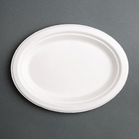 Fiesta Green composteerbare bagasse borden ovaal 198mm (50 stuks)