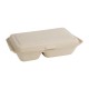 Fiesta Green composteerbare bagasse voedseldozen 2 compartimenten natuurlijke kleur 253mm (200 stuks)