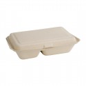 Fiesta Green composteerbare bagasse voedseldozen 2 compartimenten natuurlijke kleur 253mm (200 stuks)