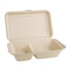 Fiesta Green composteerbare bagasse voedseldozen 2 compartimenten natuurlijke kleur 253mm (200 stuks)