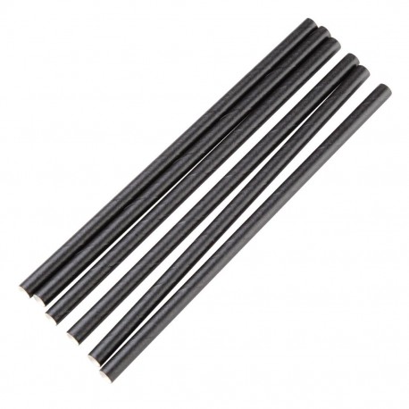 Fiesta Green composteerbare papieren rietjes 140mm zwart Individueel verpakt (250 stuks)