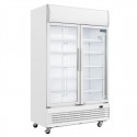 Polar G-serie tweedeurs displaykoeling met lichtbak 950L klapdeuren