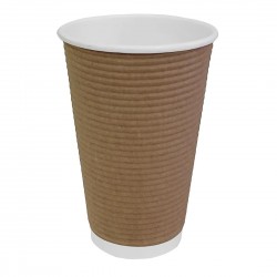 Fiesta koffiebeker ribbelwand kraft 455ml (25 stuks)