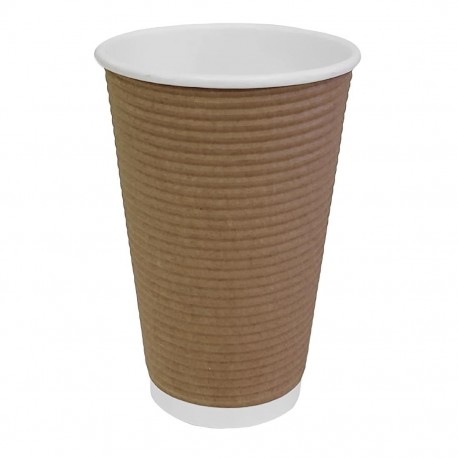Fiesta koffiebeker ribbelwand kraft 455ml (25 stuks)