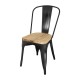 Bolero stalen stoelen met houten zitting zwart (4 stuks)