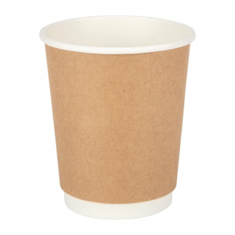 Fiesta koffiebekers dubbelwandig kraft 225ml (25 stuks)