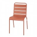 Bolero terracotta gelateerde stalen zijstoelen (4 stuks)