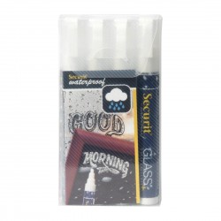 Securit Watervaste krijtstift (Glas + Krijtbord) in wit met 2-6mm penpunt (doos 4)
