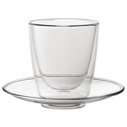 Utopia Dubbelwandig Cappuccinoglas En Schotel 220ml (Pak Van 6)