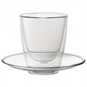 Utopia Dubbelwandig Cappuccinoglas En Schotel 220ml (Pak Van 6)