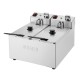 Buffalo Dubbel Tank Dubbele Mand 2X3Ltr Aanrecht Friteuse 2X2Kw