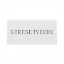 Securit Reservering tafelstandaards met Nederlands: 'Gereserveerd' Wit Acryl standaarden met zwart lettertype (box 5)