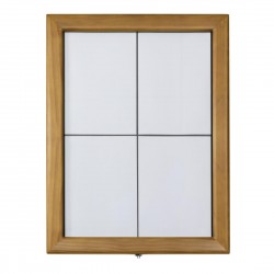 Securit Teak wit LED informatie 4xA4 display (excl paal en voet)