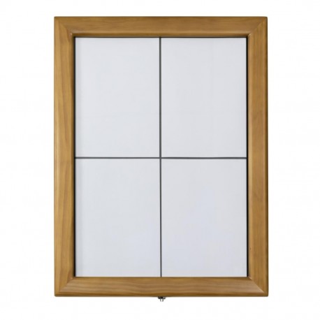 Securit Teak wit LED informatie 4xA4 display (excl paal en voet)