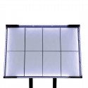 Securit Teak zwart gecoat LED's informatie 8xA4 display met mast en voet