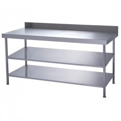 Parry volledig gelaste roestvrijstalen middentafel 2 onderplanken 1200x600 mm