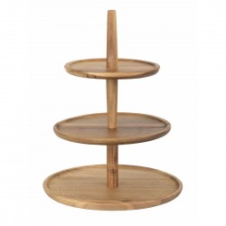Olympia acaciahouten etagère 305(Ø) x 395(H)mm