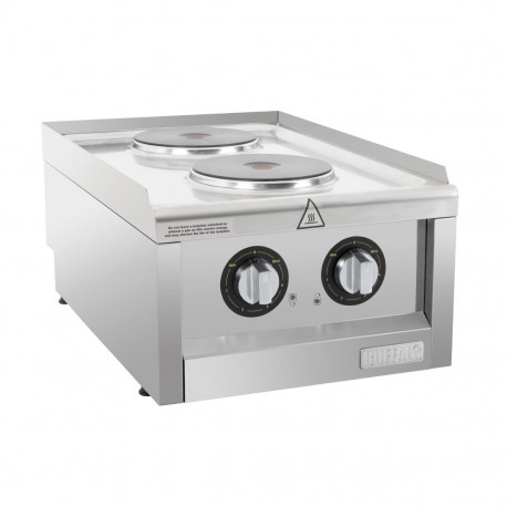 Buffalo 600-Serie Elektrische Kookplaat Met 2 Kookzones