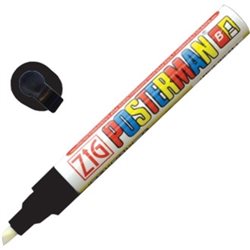 Securit Zig Posterman weerbestendige krijtstift zwart 6mm