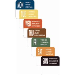 Weekset stickers zonder dispenser (7x 1000 stuks)