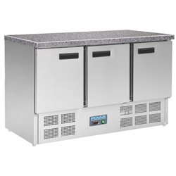 Polar G-serie koelwerkbank met marmeren werkblad 368L